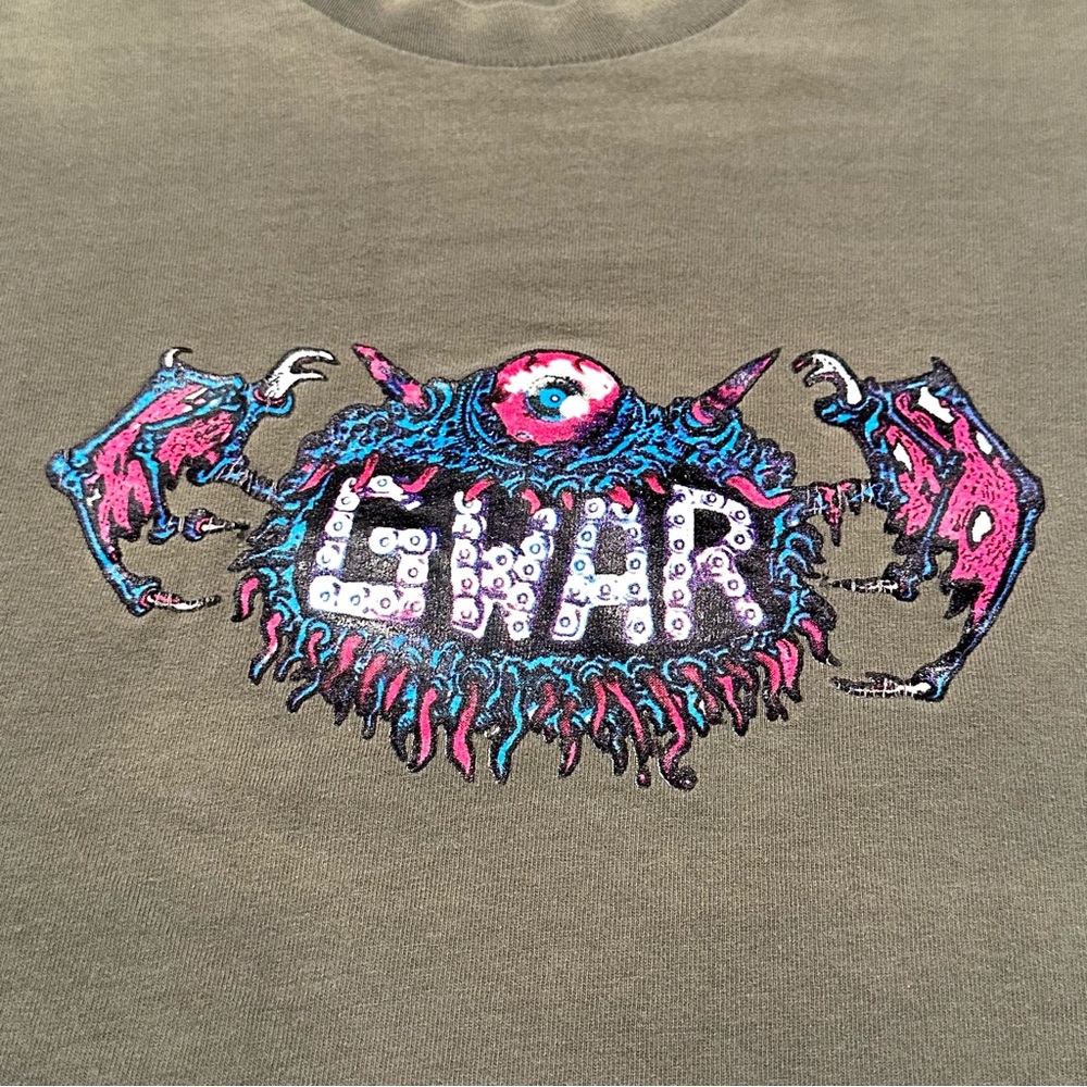 1990s Single Stitch Vintage GWAR Tour Graphic T-Shirt in Olive Green